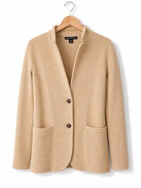 J. Crew Cotton Knit Sweater Blazer Cardigan - Heathered Camel | Size XXS